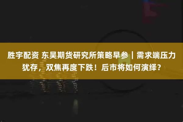 胜宇配资 东吴期货研究所策略早参｜需求端压力犹存，双焦再度下跌！后市将如何演绎？